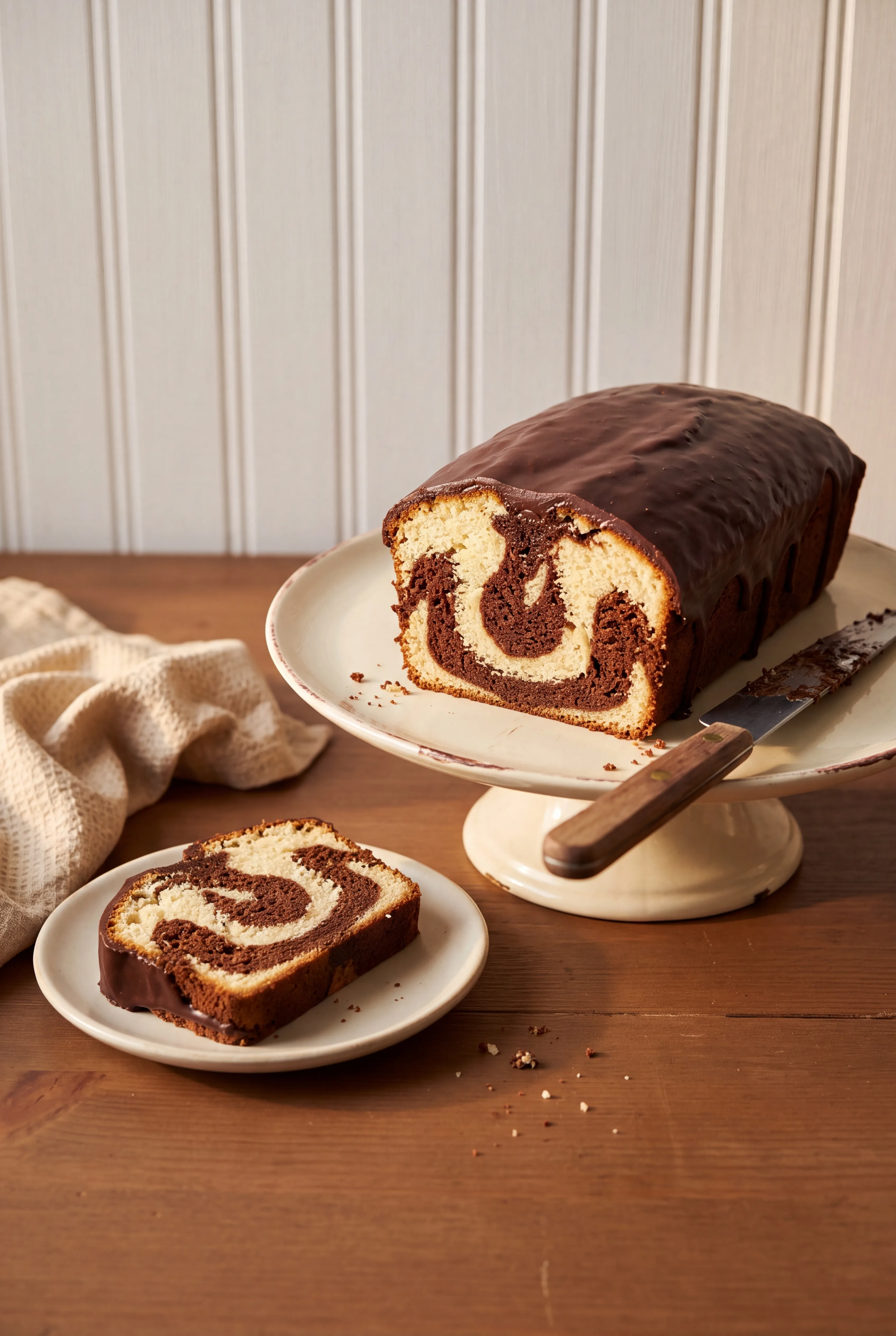 Gâteau marbré chocolat-vanille