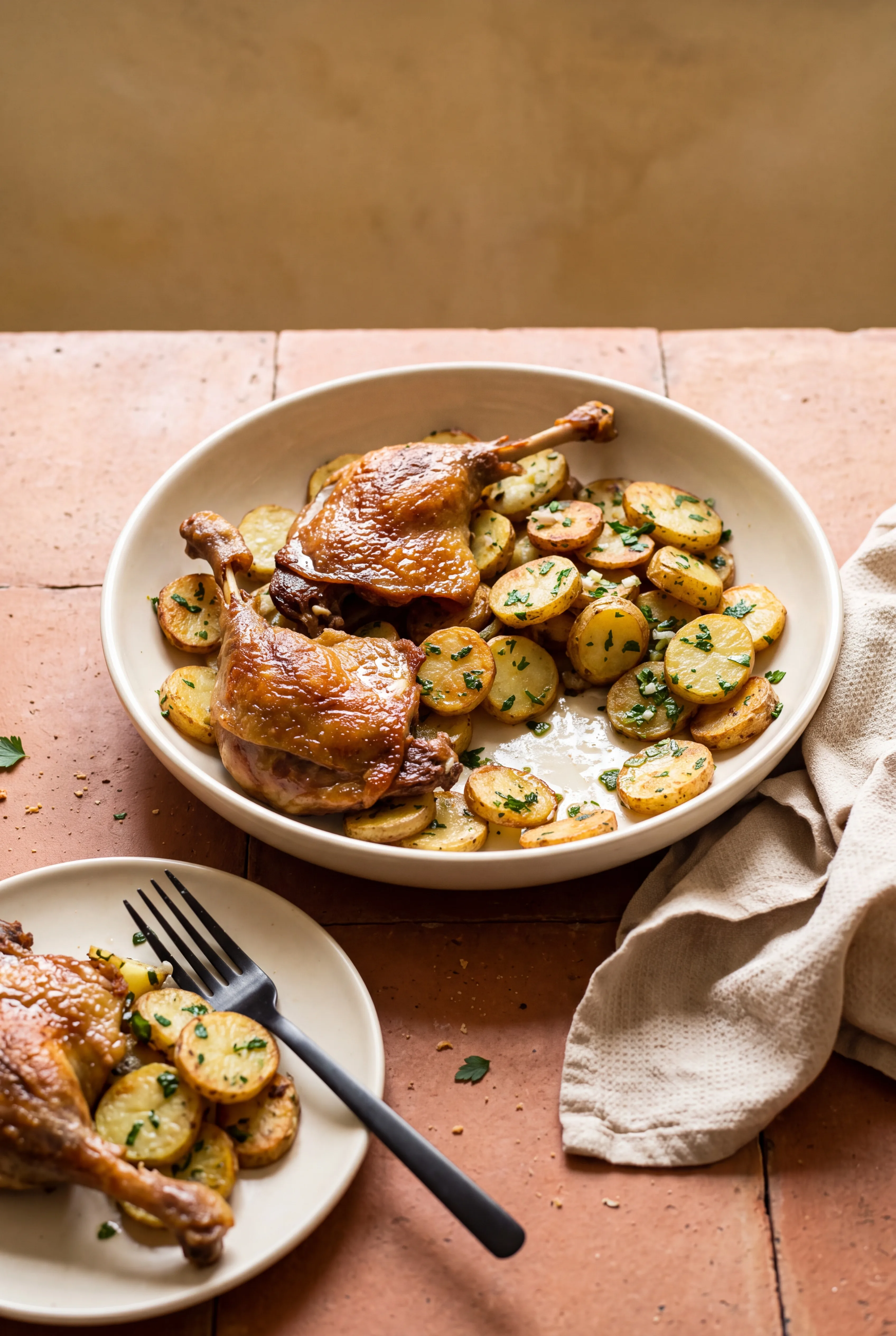 Confit de canard et pommes sarladaises
