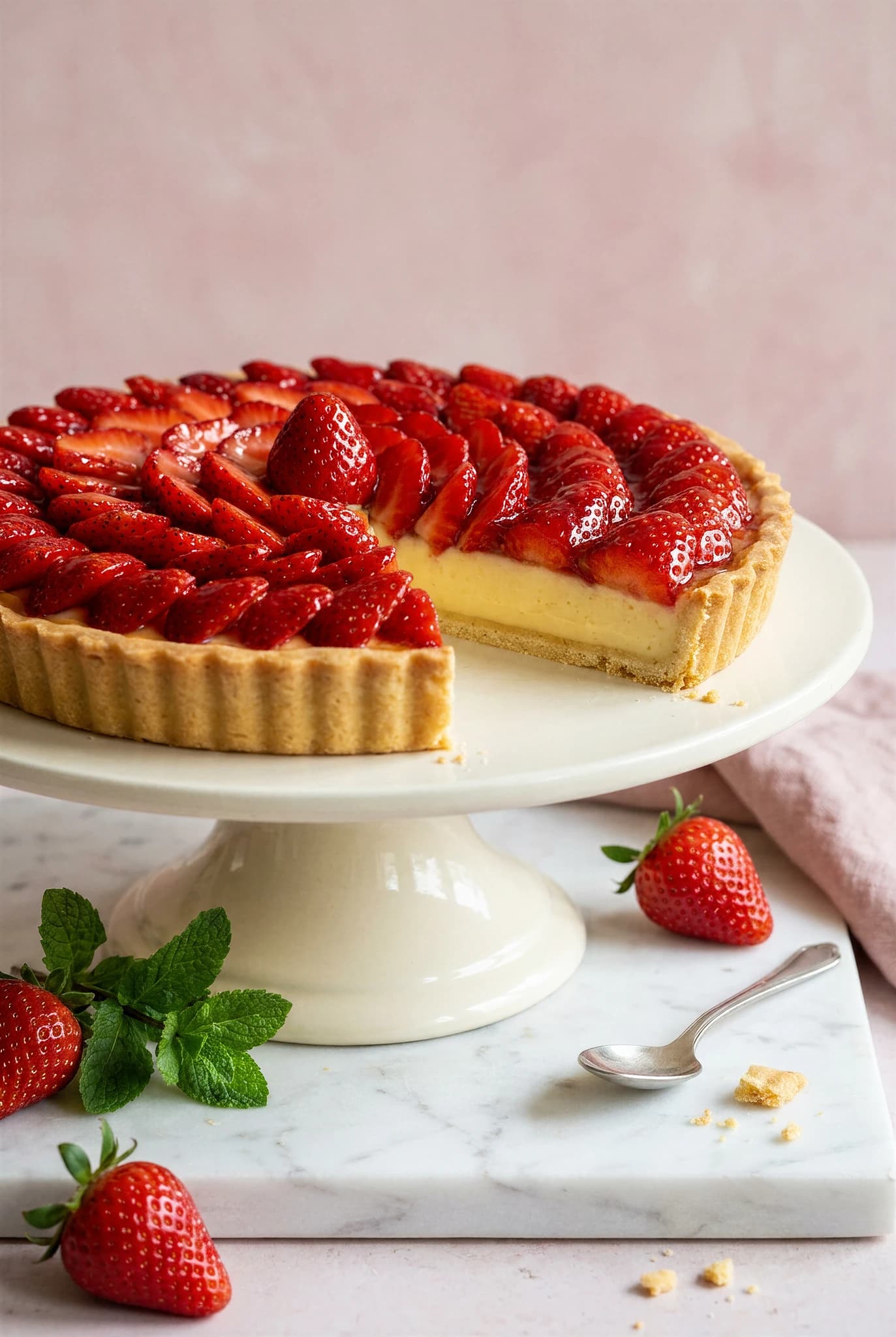 Tarte aux fraises à la crème pâtissière