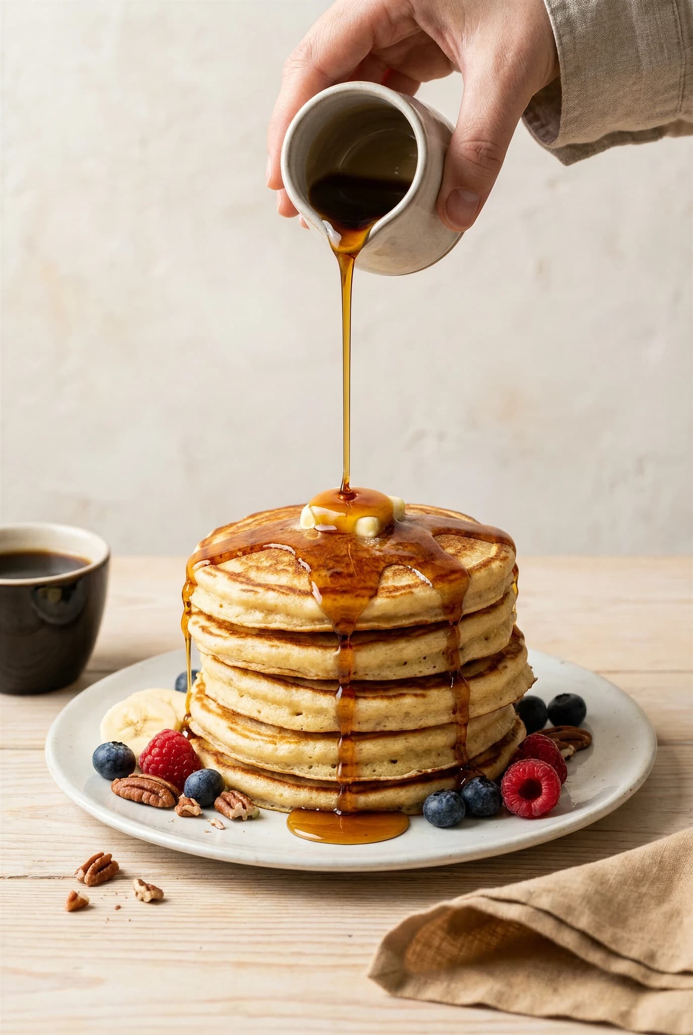 Pancakes au sirop d’érable et fruits rouges