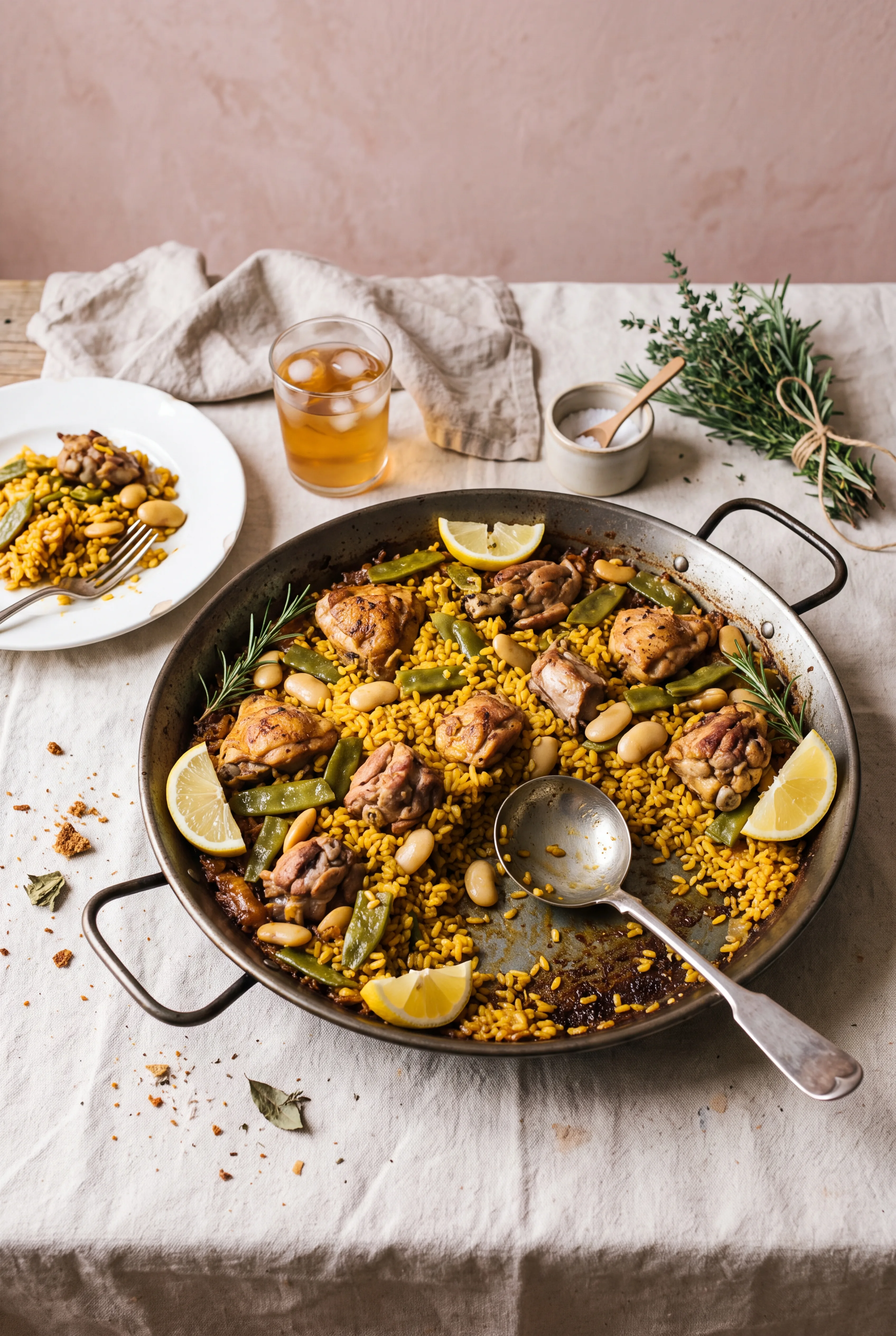 Paella valenciana au poulet et lapin