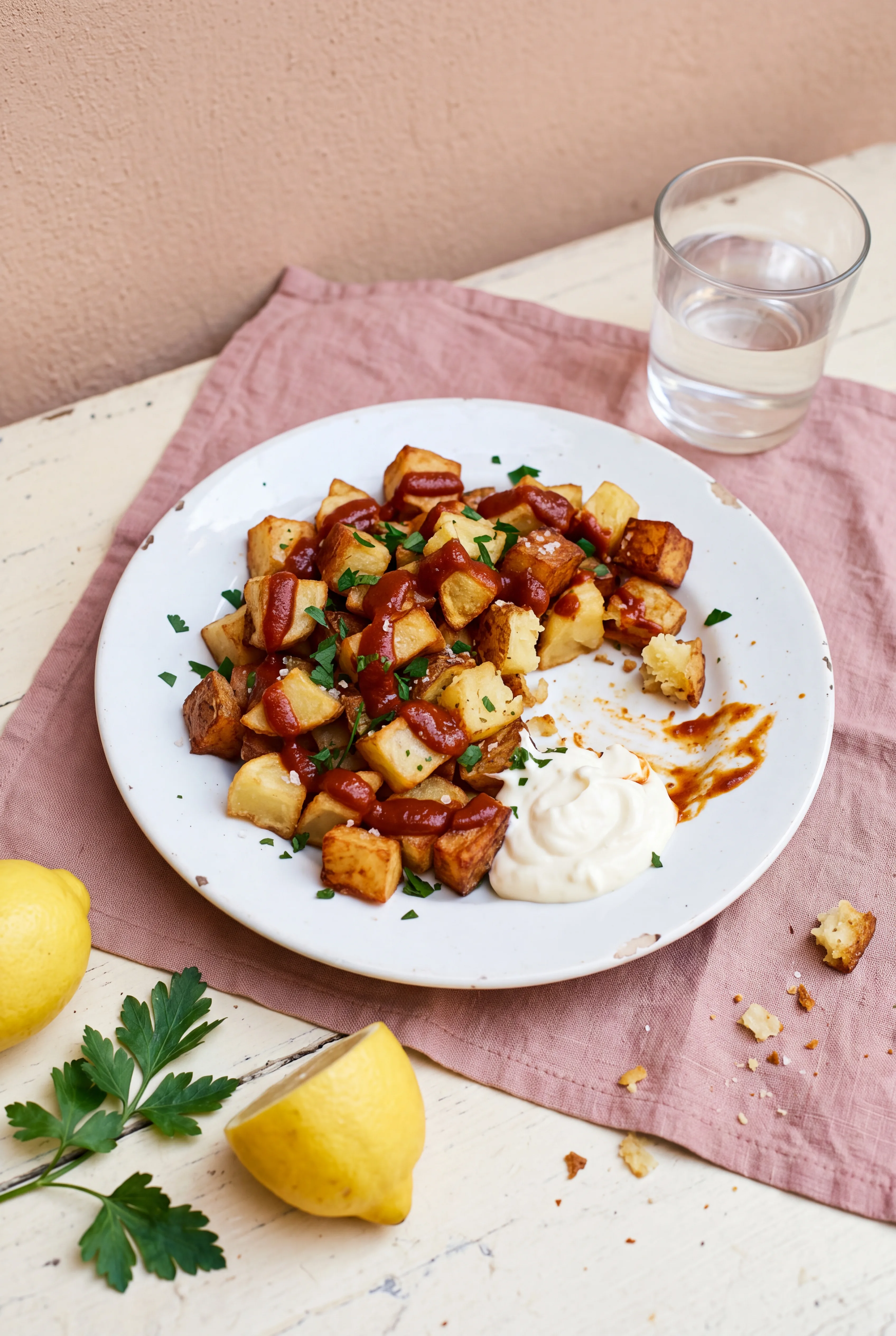 Patatas bravas, sauce brava et alioli