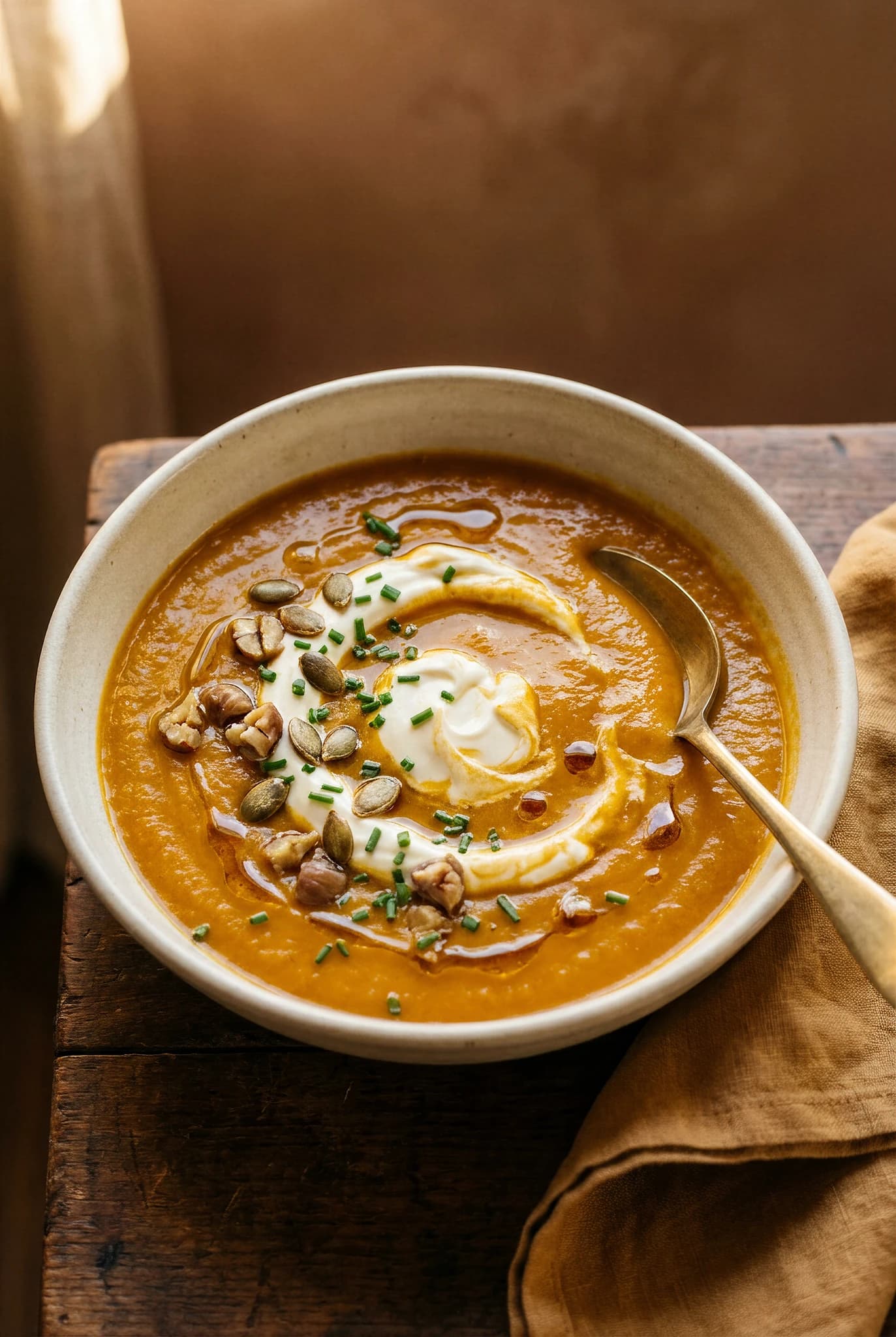 Velouté de potimarron à la châtaigne