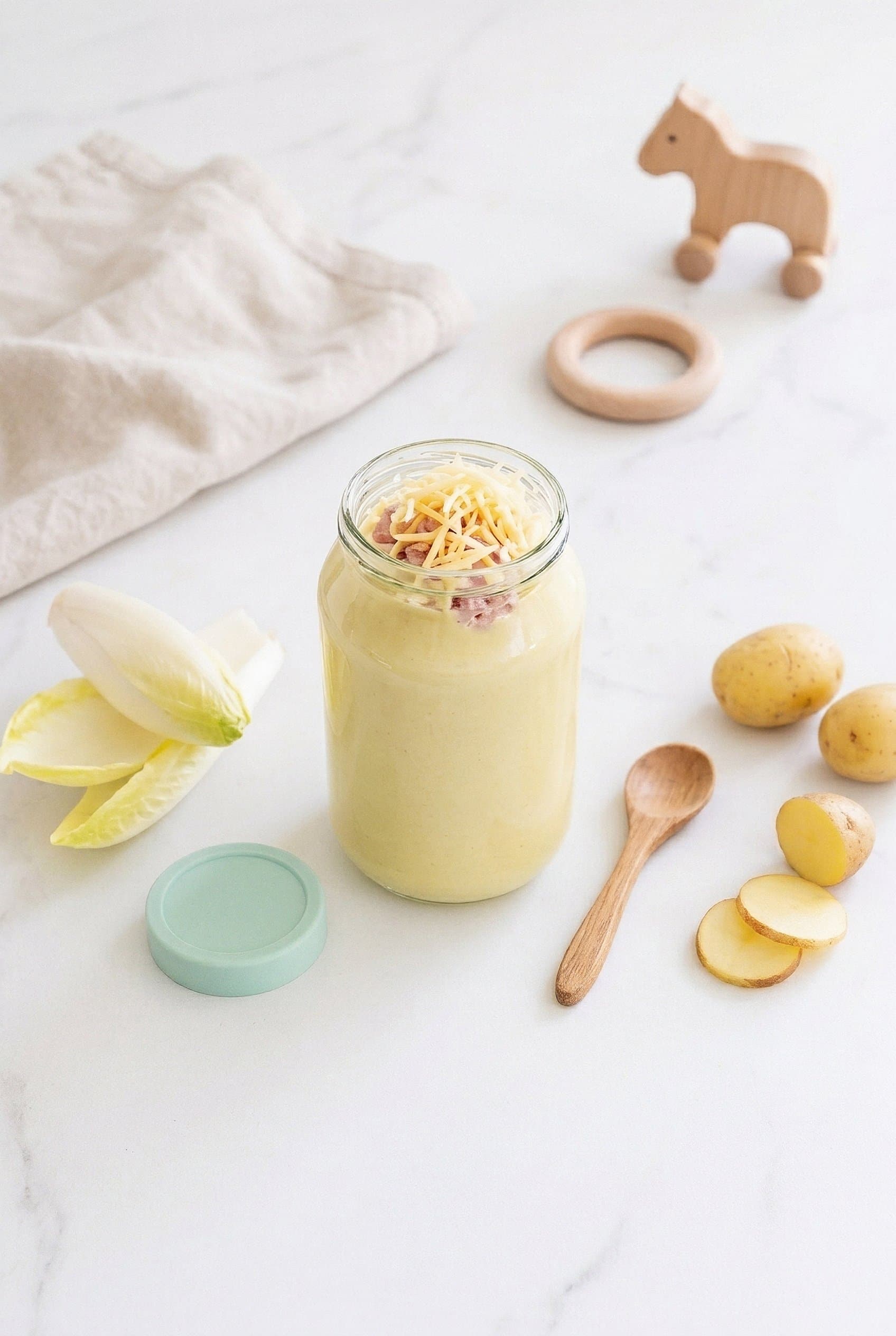 Purée d'endives au jambon